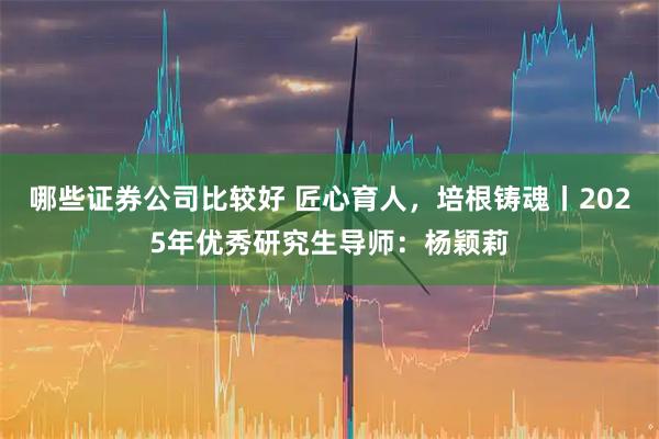 哪些证券公司比较好 匠心育人，培根铸魂丨2025年优秀研究生导师：杨颖莉